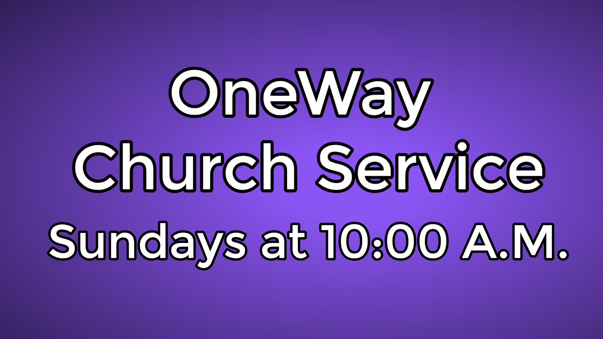 One Way Church Service Sundays at 10:00 AM at The Goose